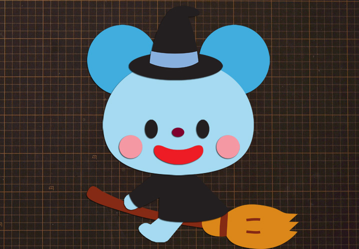 無料ダウンロード型紙で「ハロウィン 魔法使い ねずみ」の壁面飾りを作ってみた！ ほ …